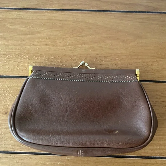 Vintage Mark Cross Brown Leather Clutch - Picture 5 of 6